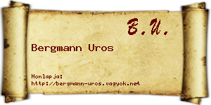Bergmann Uros névjegykártya